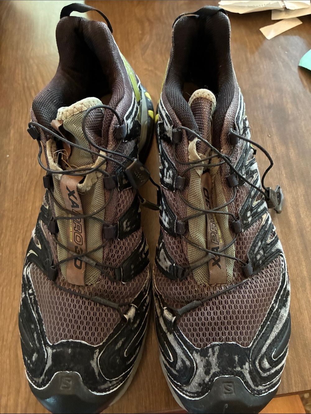 Salomon Men's ortholite Trail Sneakers in Brown, Black and Yellow